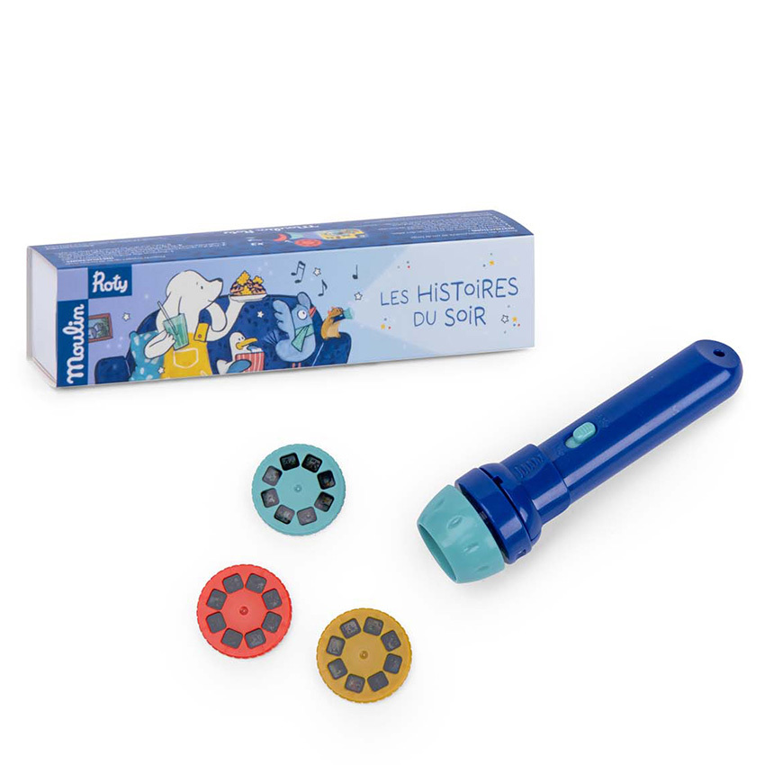 法國 Moulin Roty 故事書手電筒(小狗普斯與皮魯的探險)