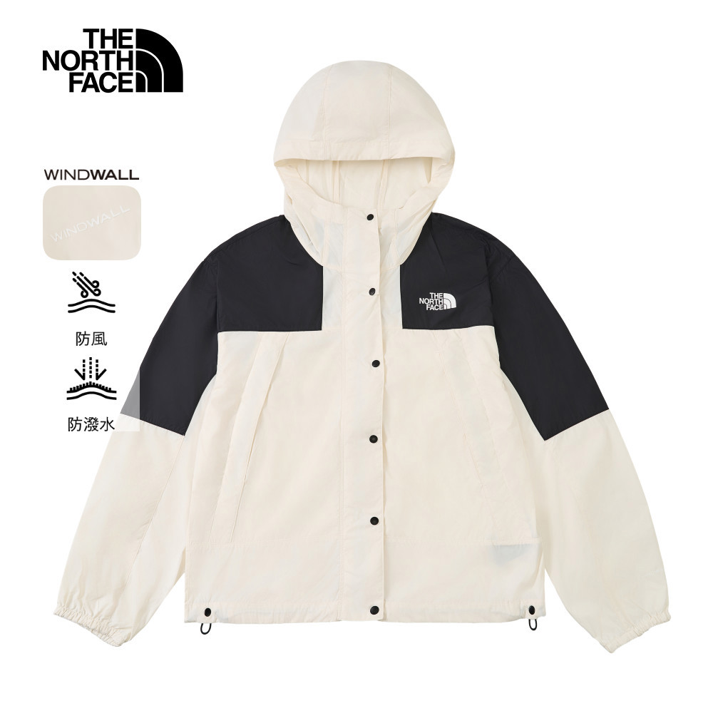 【10/26 00點限時搶購】The North Face北面女款米白色DWR防潑水防風外套｜8DGSROU