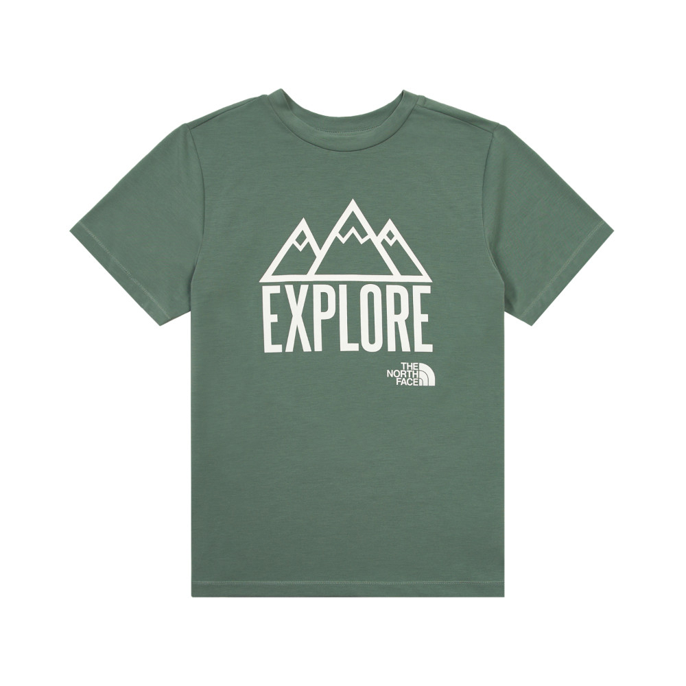 【10/25 12點週末限定】The North Face北面兒童綠色吸濕排汗大尺寸印花短袖T恤｜8AN8HCH