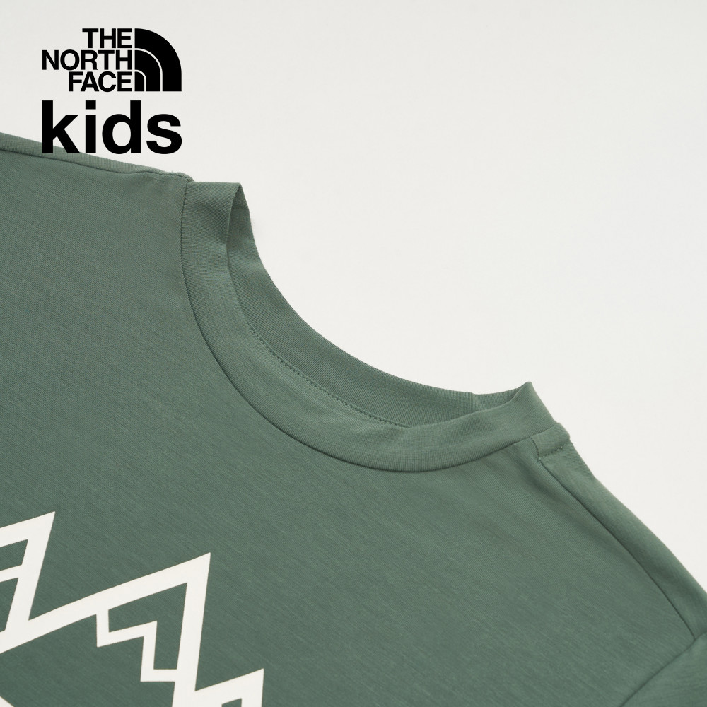 【10/25 12點週末限定】The North Face北面兒童綠色吸濕排汗大尺寸印花短袖T恤｜8AN8HCH