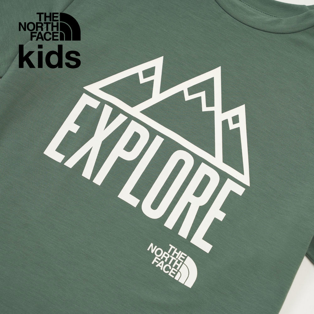 【10/25 12點週末限定】The North Face北面兒童綠色吸濕排汗大尺寸印花短袖T恤｜8AN8HCH