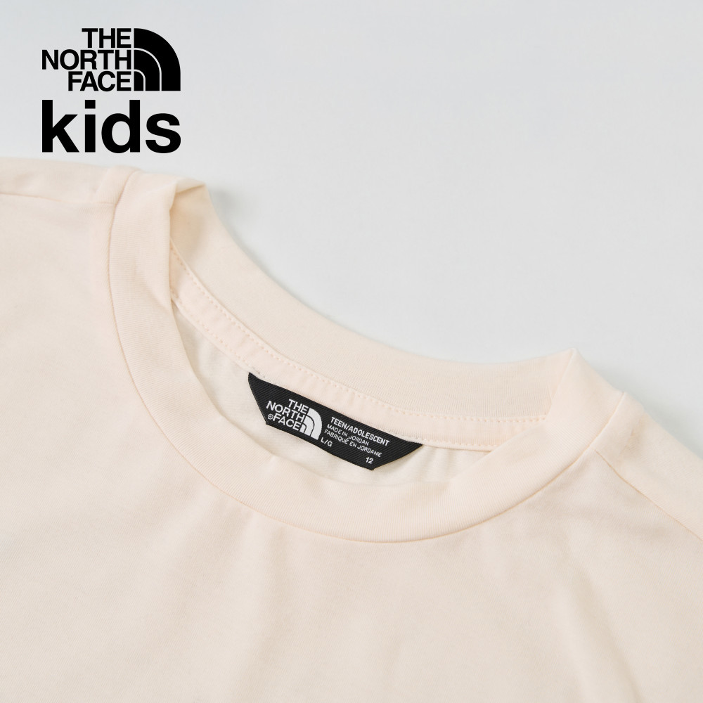 【10/25 12點週末限定】The North Face北面兒童米白色吸濕排汗大尺寸印花短袖T恤｜8AN8QLI