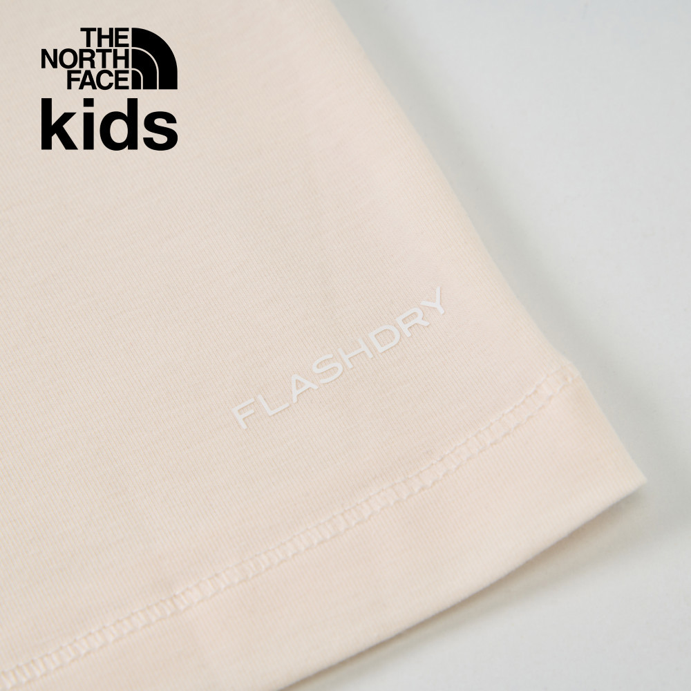 【10/25 12點週末限定】The North Face北面兒童米白色吸濕排汗大尺寸印花短袖T恤｜8AN8QLI