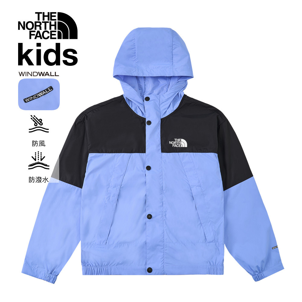 【10/25 12點週末限定】The North Face北面兒童藍色DWR防潑水防風外套｜8B8