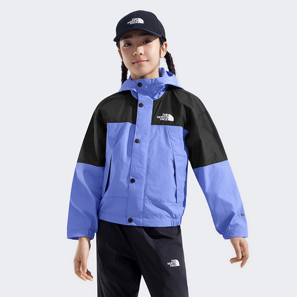 【10/25 12點週末限定】The North Face北面兒童藍色DWR防潑水防風外套｜8B800YI