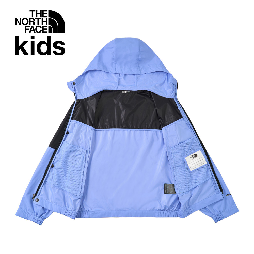 【10/25 12點週末限定】The North Face北面兒童藍色DWR防潑水防風外套｜8B800YI