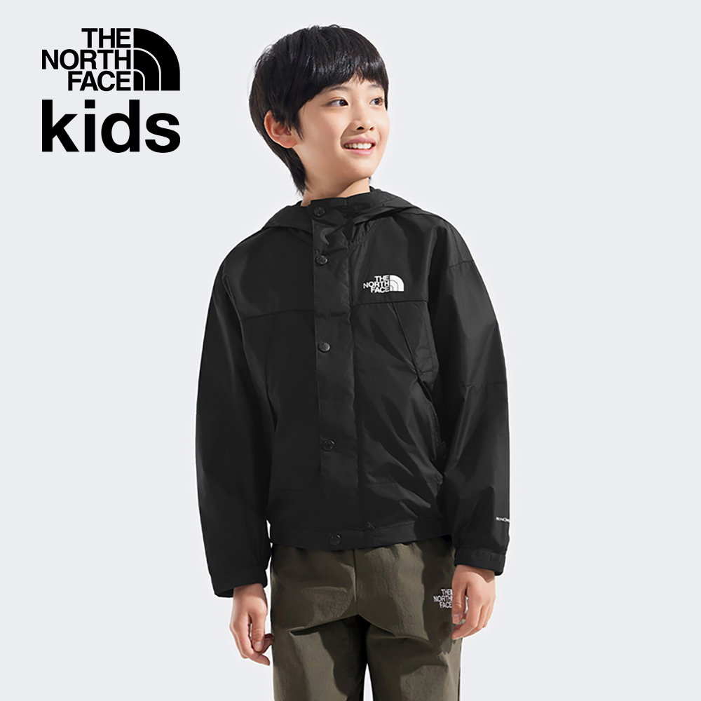 【10/26 12點限時搶購】The North Face北面兒童黑色DWR防潑水防風外套｜8B80JK3