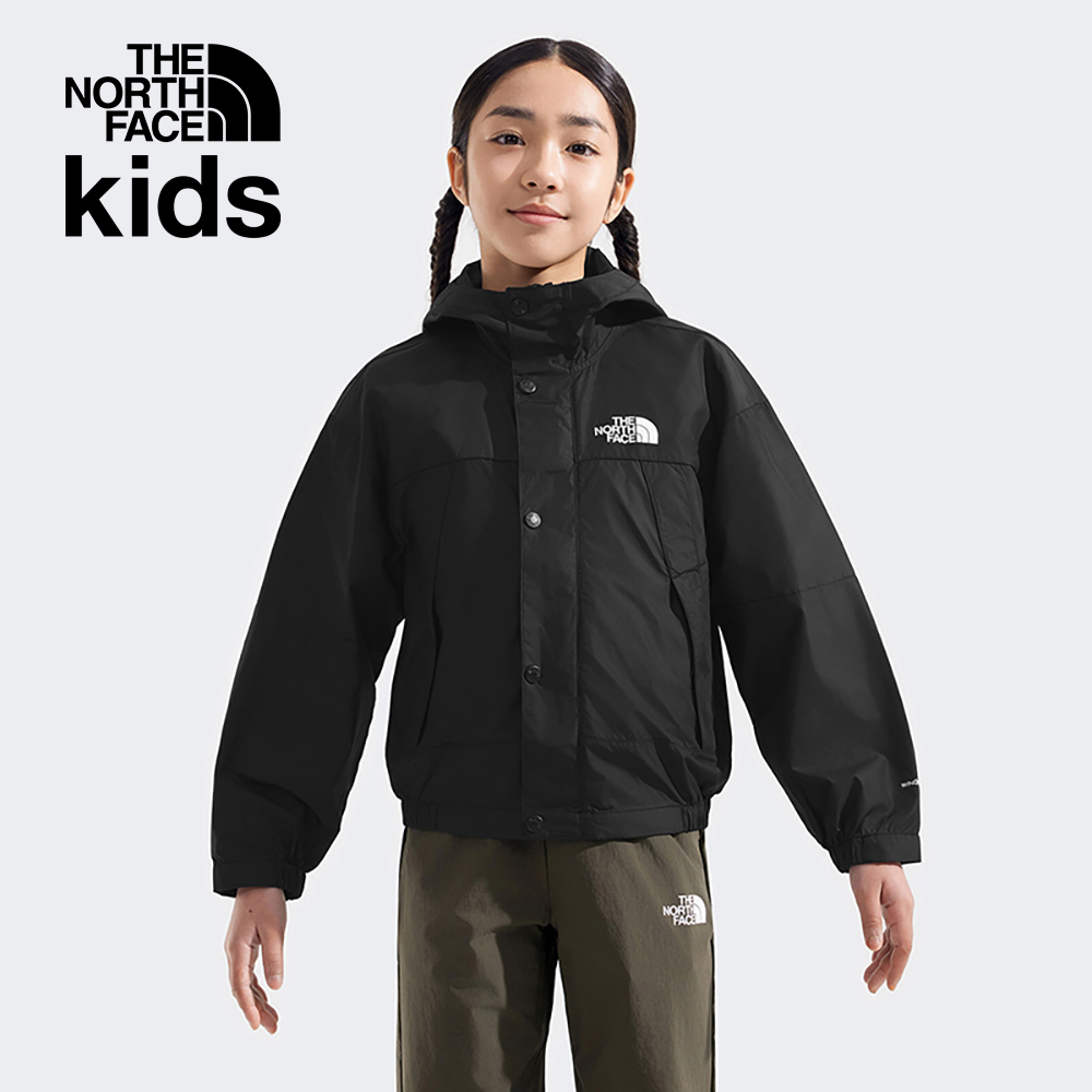 【10/26 12點限時搶購】The North Face北面兒童黑色DWR防潑水防風外套｜8B80JK3