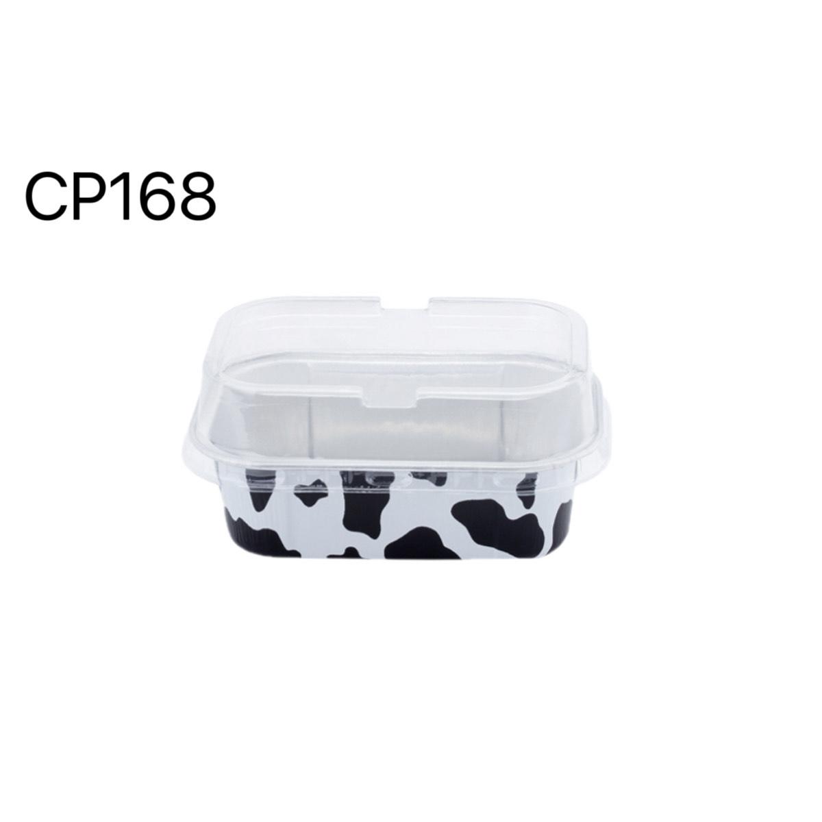 CP168 長方形炫彩鋁箔杯－乳牛（附蓋） 10入