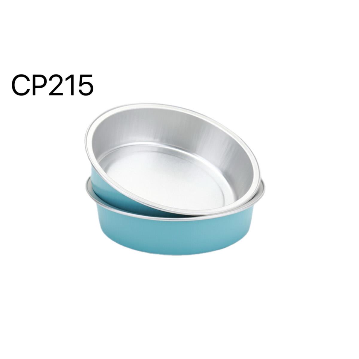 CP215 圓形炫彩鋁箔杯－湖水藍（附蓋） 10入