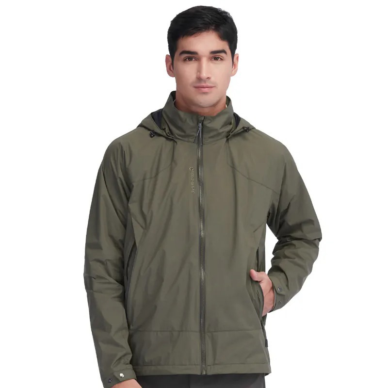 【Jack Wolfskin 飛狼】男 Air Wolf 防水天鵝絨保暖外套 輕量單件式衝鋒衣『橄綠』(121437)