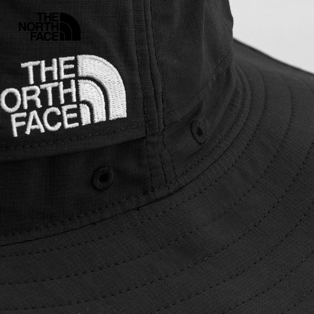 The North Face北面男女款黑色UPF防曬漁夫帽｜5FX6KY4