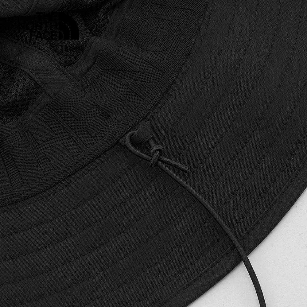 The North Face北面男女款黑色UPF防曬漁夫帽｜5FX6KY4