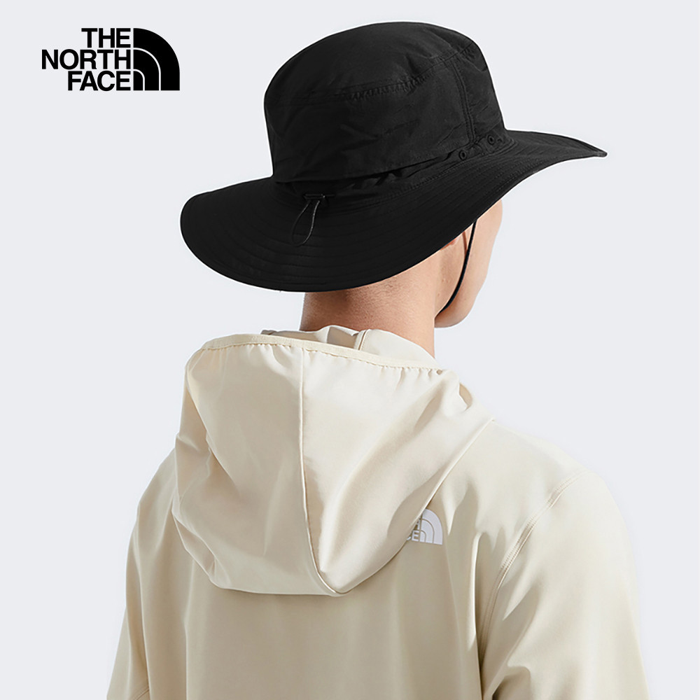 The North Face北面男女款黑色UPF防曬漁夫帽｜5FX6KY4