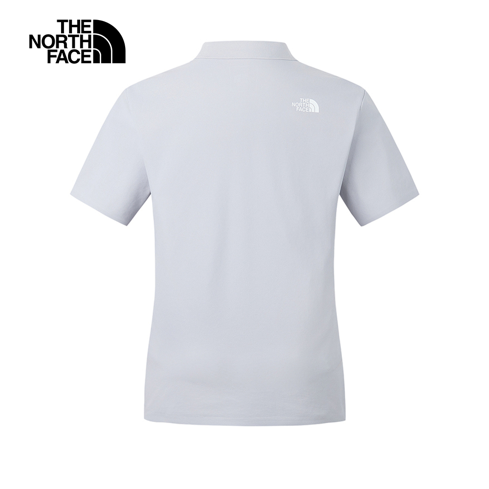 The North Face北面女款藍色吸濕排汗短袖POLO衫｜8CYZ0TI