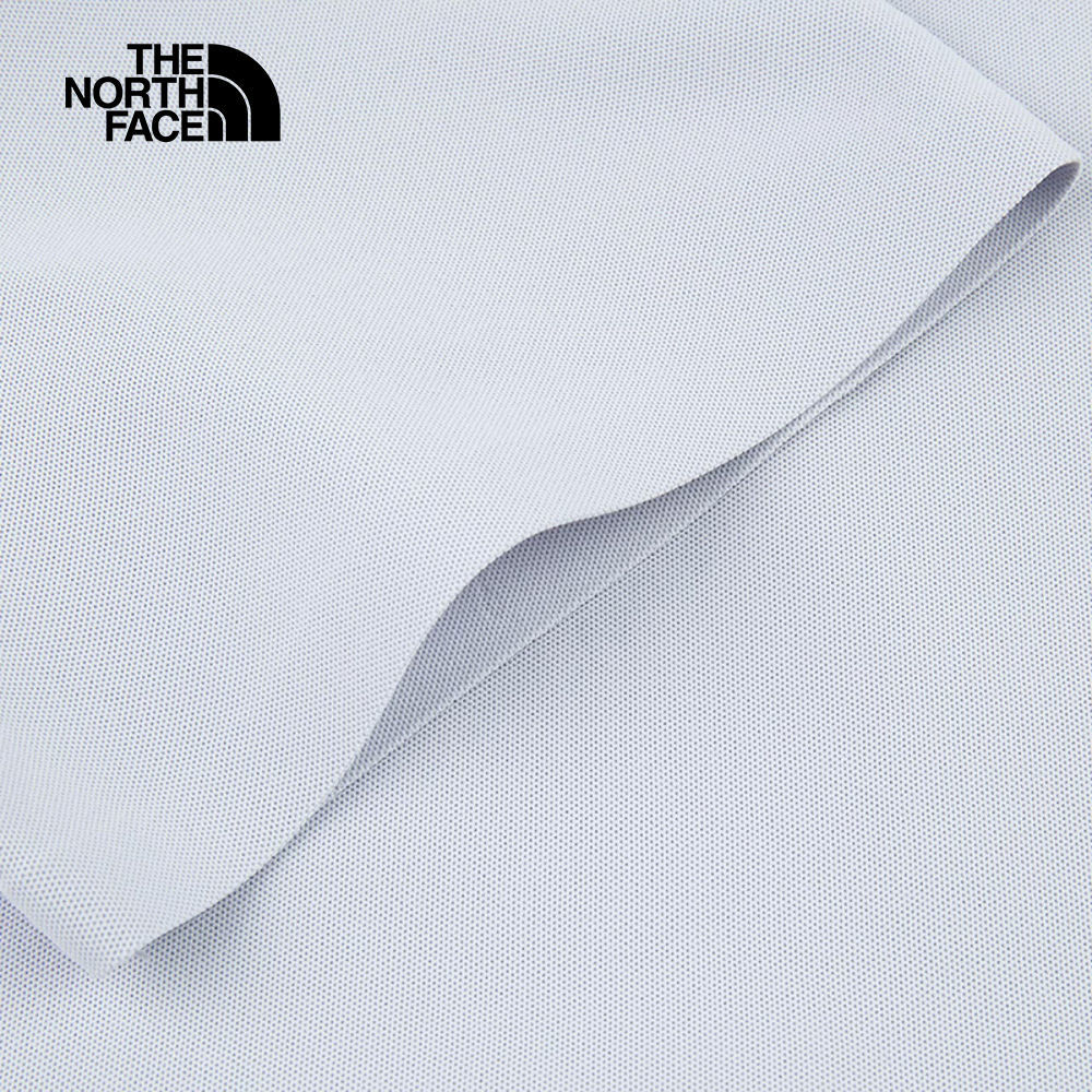The North Face北面女款藍色吸濕排汗短袖POLO衫｜8CYZ0TI
