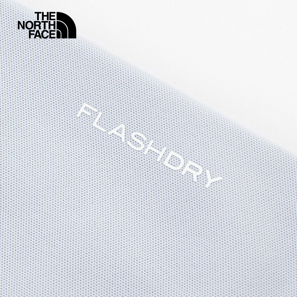 The North Face北面女款藍色吸濕排汗短袖POLO衫｜8CYZ0TI