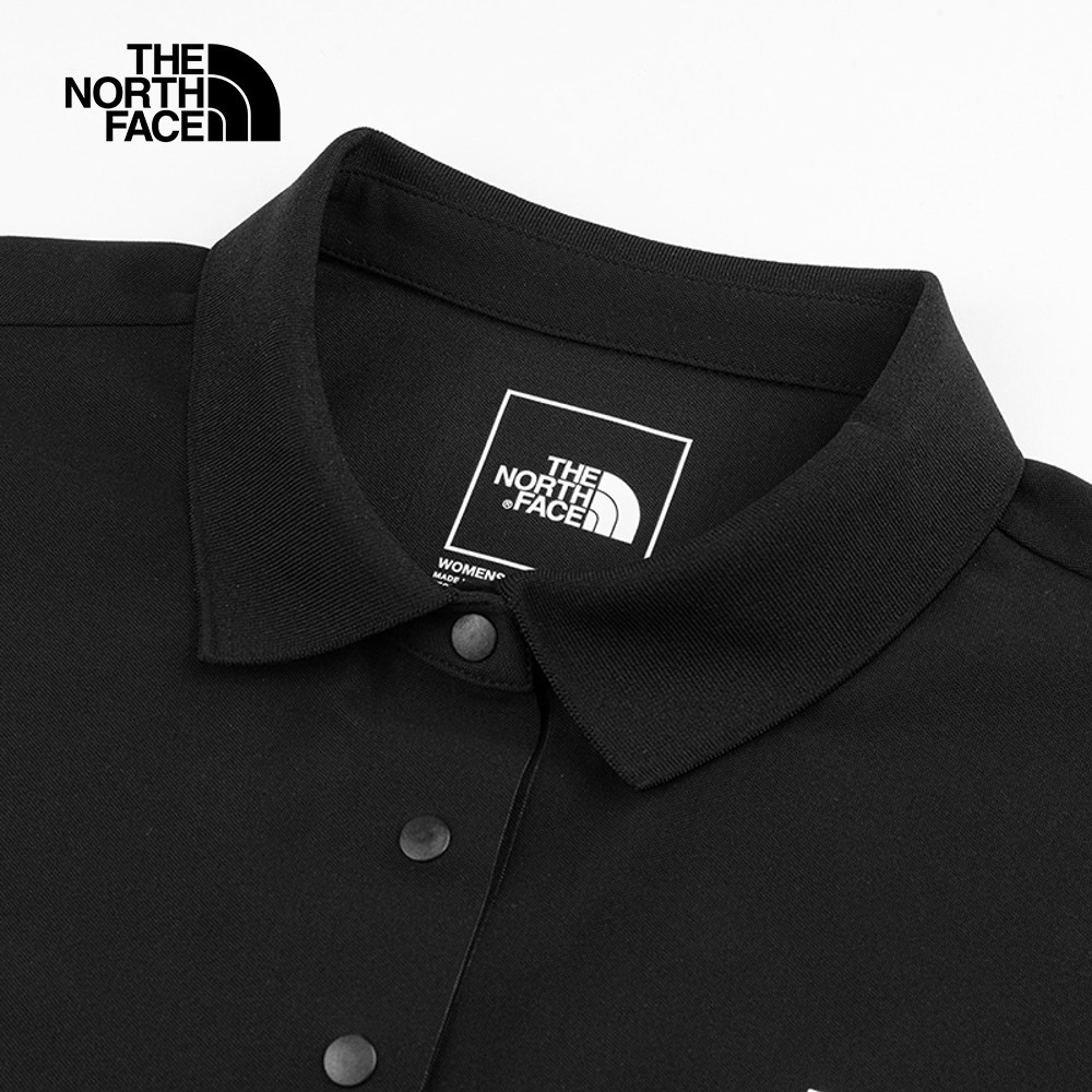 The North Face北面女款黑色吸濕排汗短袖POLO衫｜8CYZJK3