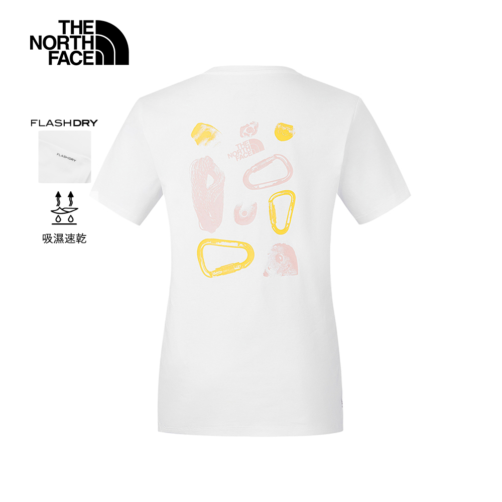 The North Face北面女款白色吸濕排汗短袖T恤｜8D7HFN4