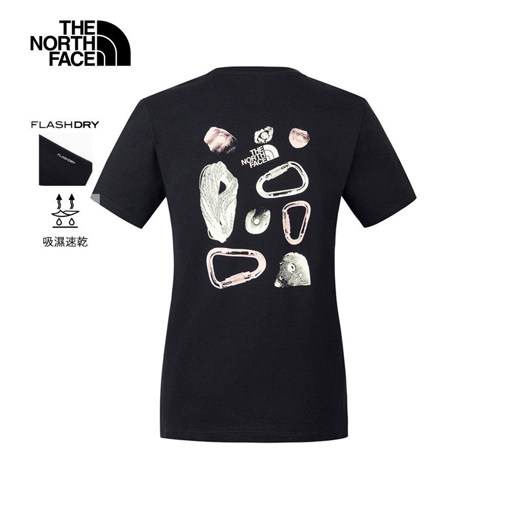 【10/26 12點限時搶購】The North Face北面女款黑色吸濕排汗短袖T恤｜8D7HJ