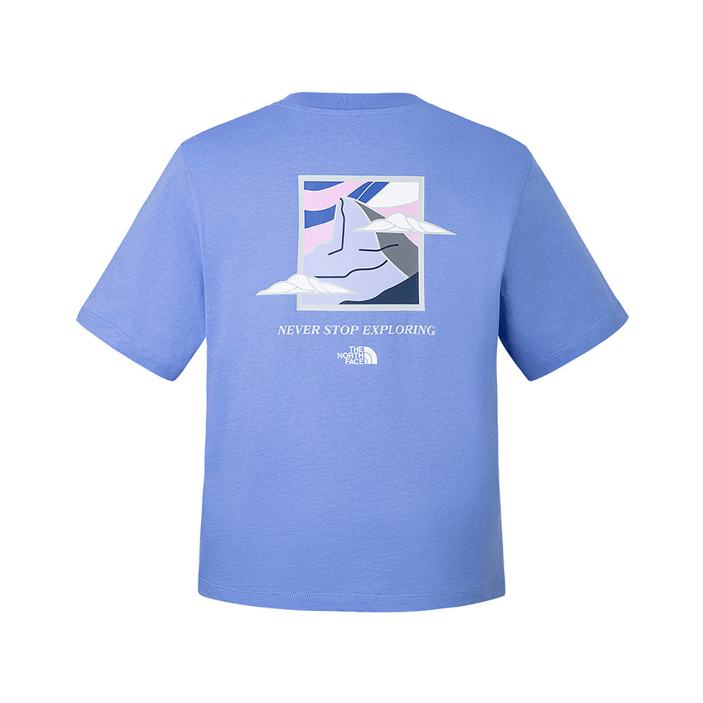 【10/27 00點限時搶購】The North Face北面女款藍色純棉舒適透氣短袖T恤｜8DCA0YI