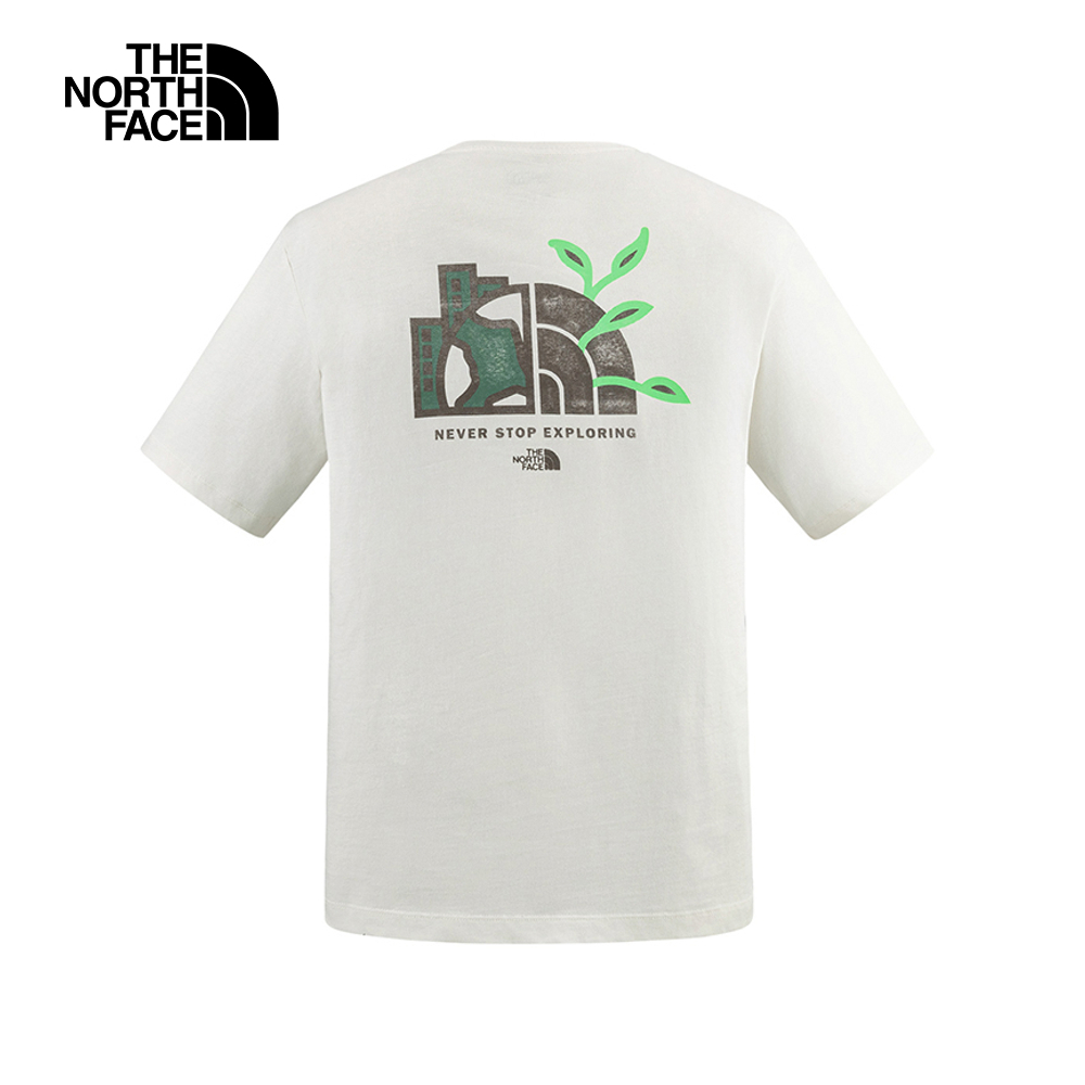 【10/27 00點限時搶購】The North Face北面男女款米白色純棉舒適透氣短袖T