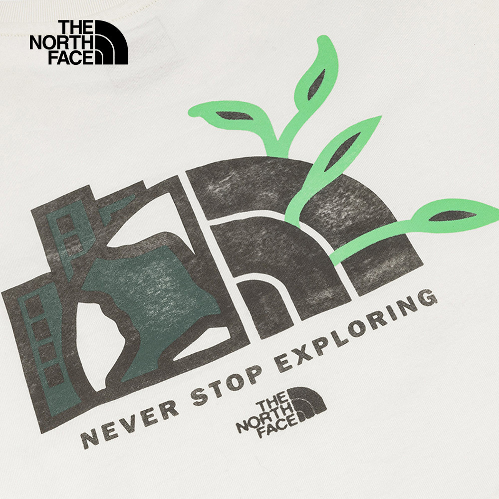 【10/27 00點限時搶購】The North Face北面男女款米白色純棉舒適透氣短袖T恤｜8DEUQLI
