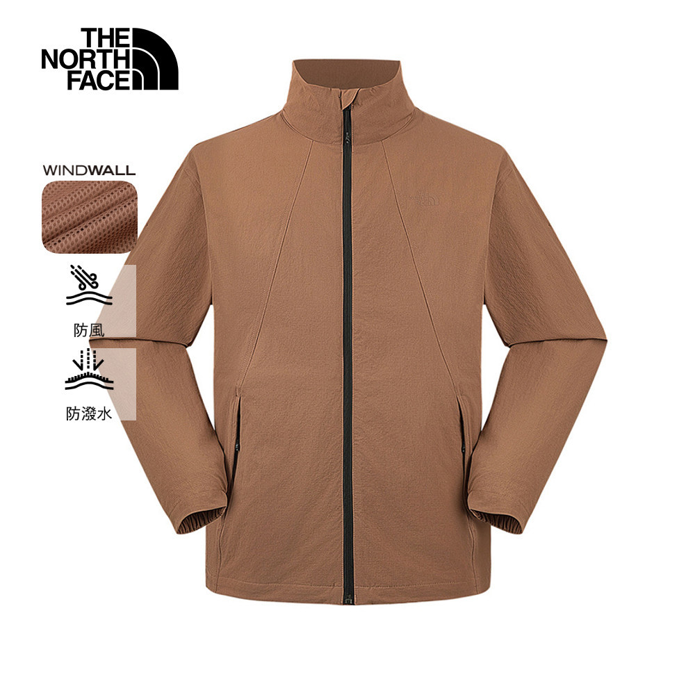 【10/25 00點週末限定】The North Face北面男款棕色DWR防潑水可打包防風外
