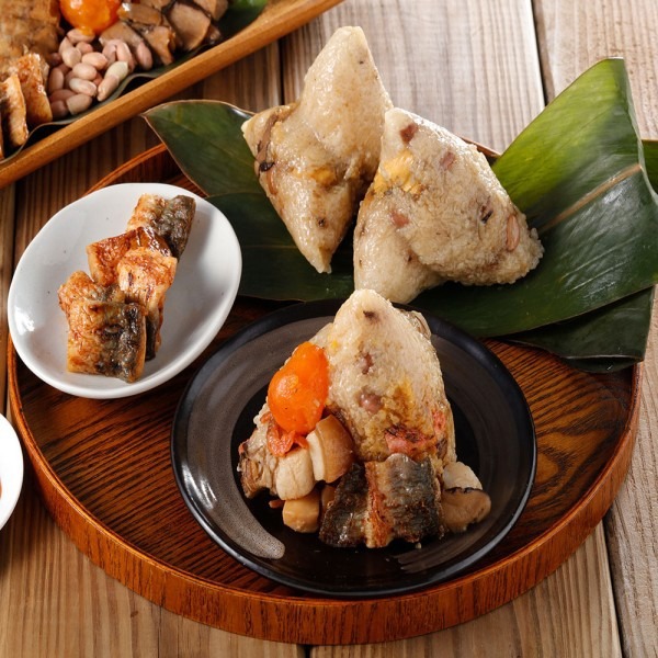 【華得水產】東港蒲燒鰻魚干貝粽5粒組(180G/粒)-廠商直送