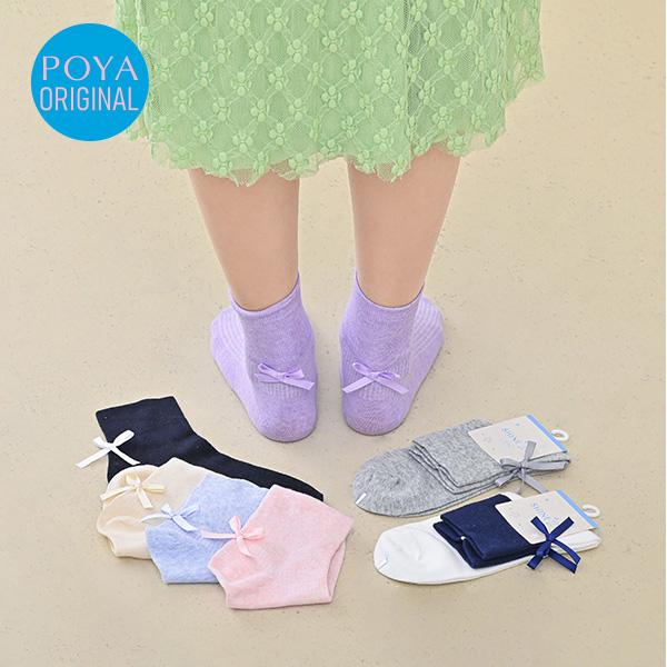 POYA SHINE2U 蝴蝶結造型少女襪-多款任選