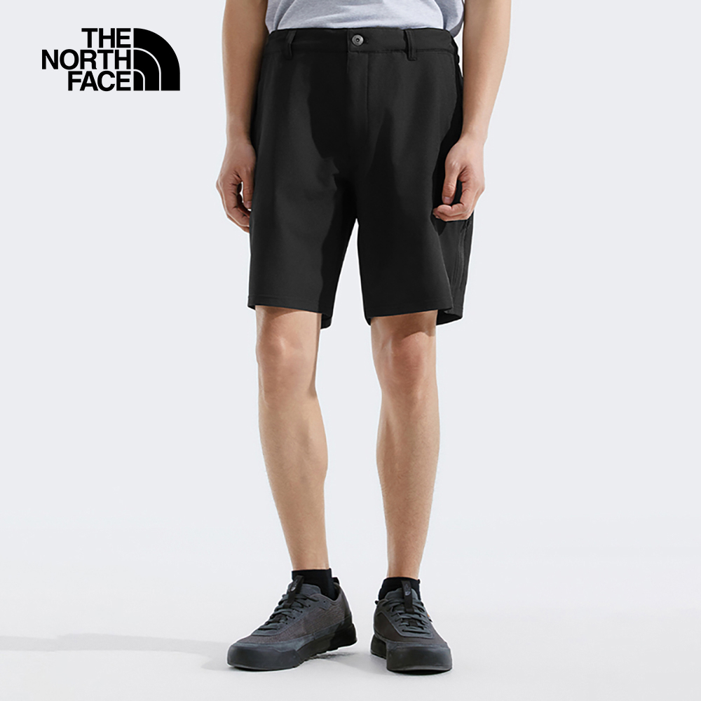 The North Face北面男款黑色舒適透氣休閒短褲｜8EYD4H0