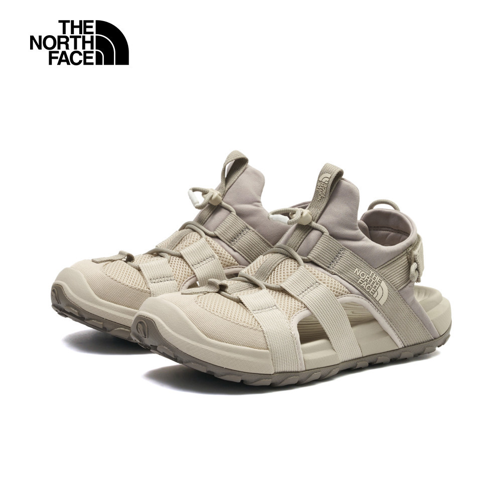 The North Face北面男款米灰拼接抓地可調節鞋帶舒適涼鞋｜83NL6S4－雲躍旗