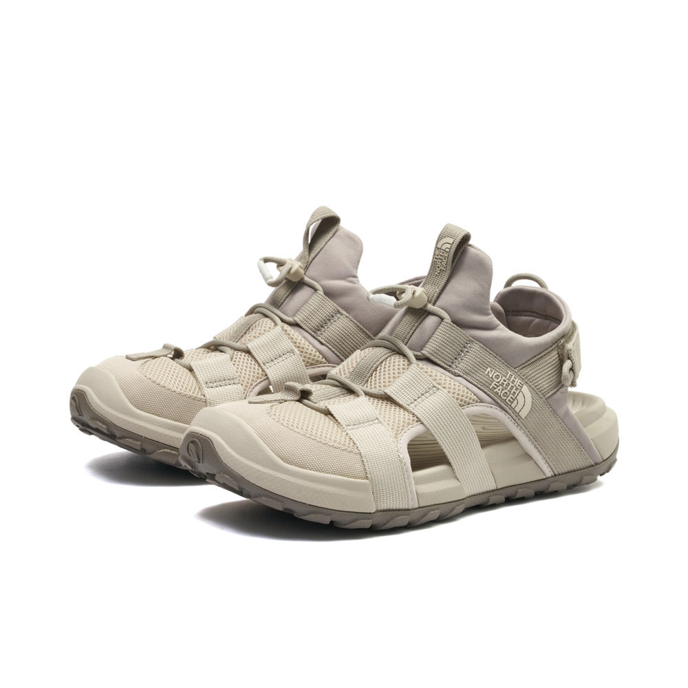 The North Face北面男款米灰拼接抓地可調節鞋帶舒適涼鞋｜83NL6S4