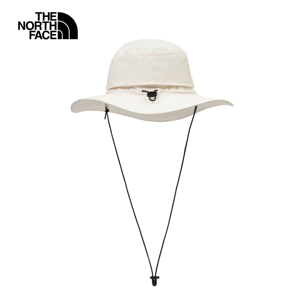 The North Face北面男女款米白色UPF防曬漁夫帽｜5FX6QLI