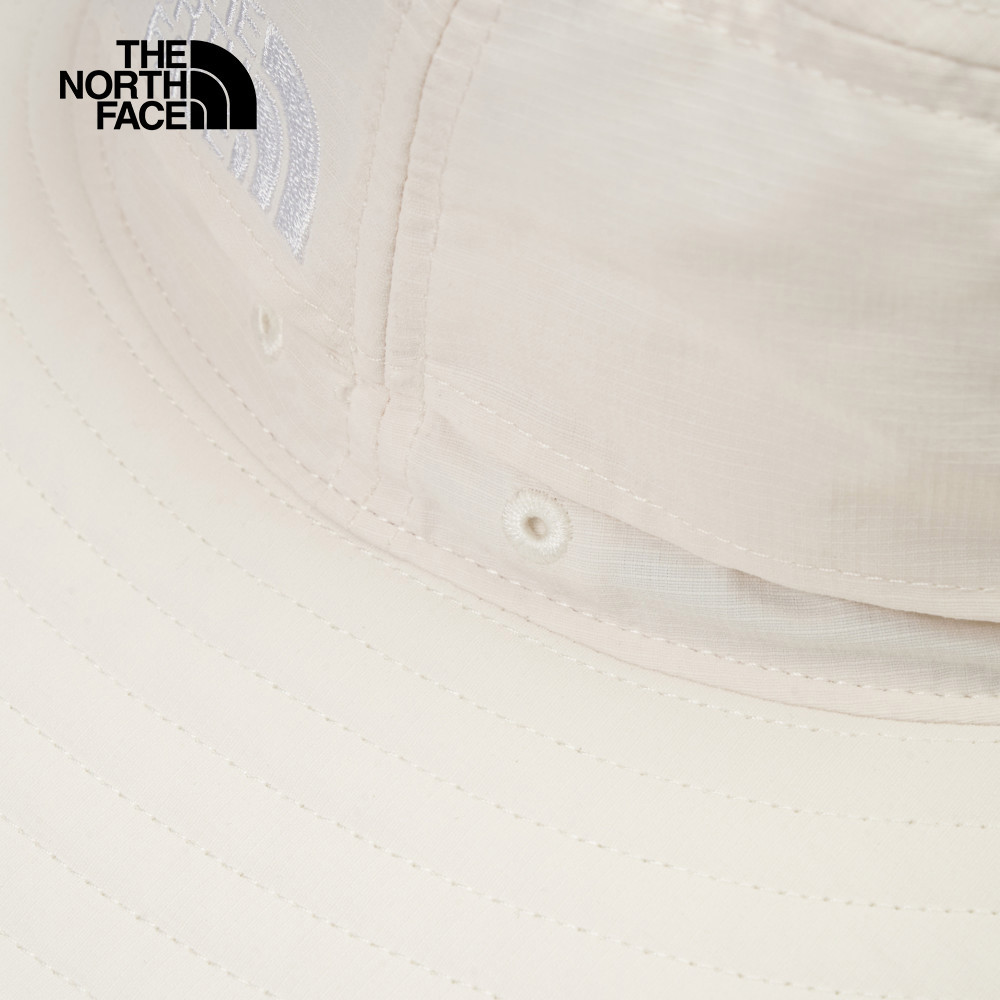 The North Face北面男女款米白色UPF防曬漁夫帽｜5FX6QLI