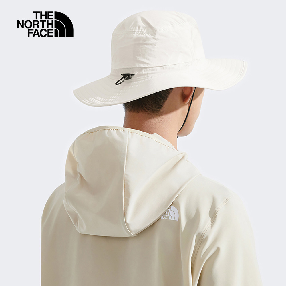 The North Face北面男女款米白色UPF防曬漁夫帽｜5FX6QLI