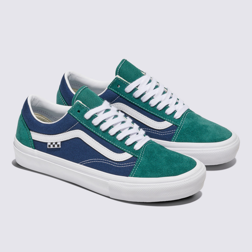 Skate Old Skool 綠色/藍色專業滑板鞋