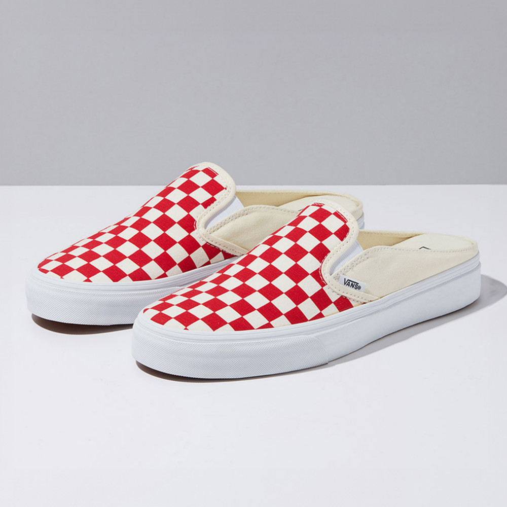 UA Classic Slip-On Mule 紅色棋盤格懶人拖鞋