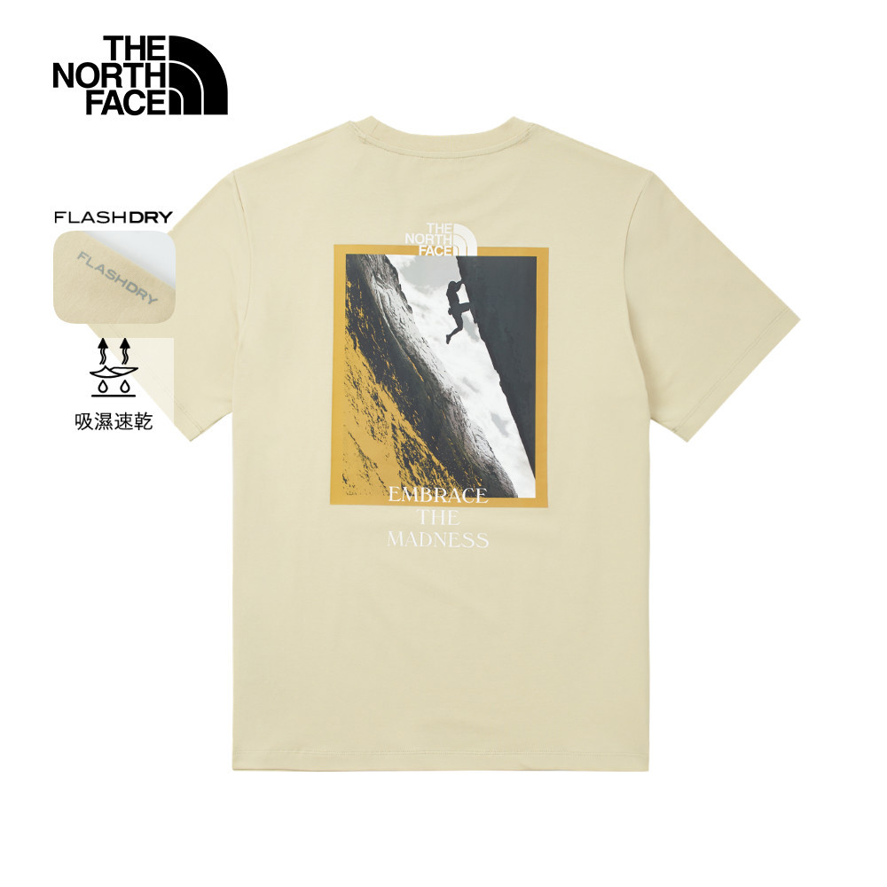 The North Face北面男款米色吸濕排汗短袖T恤｜8D7B3X4