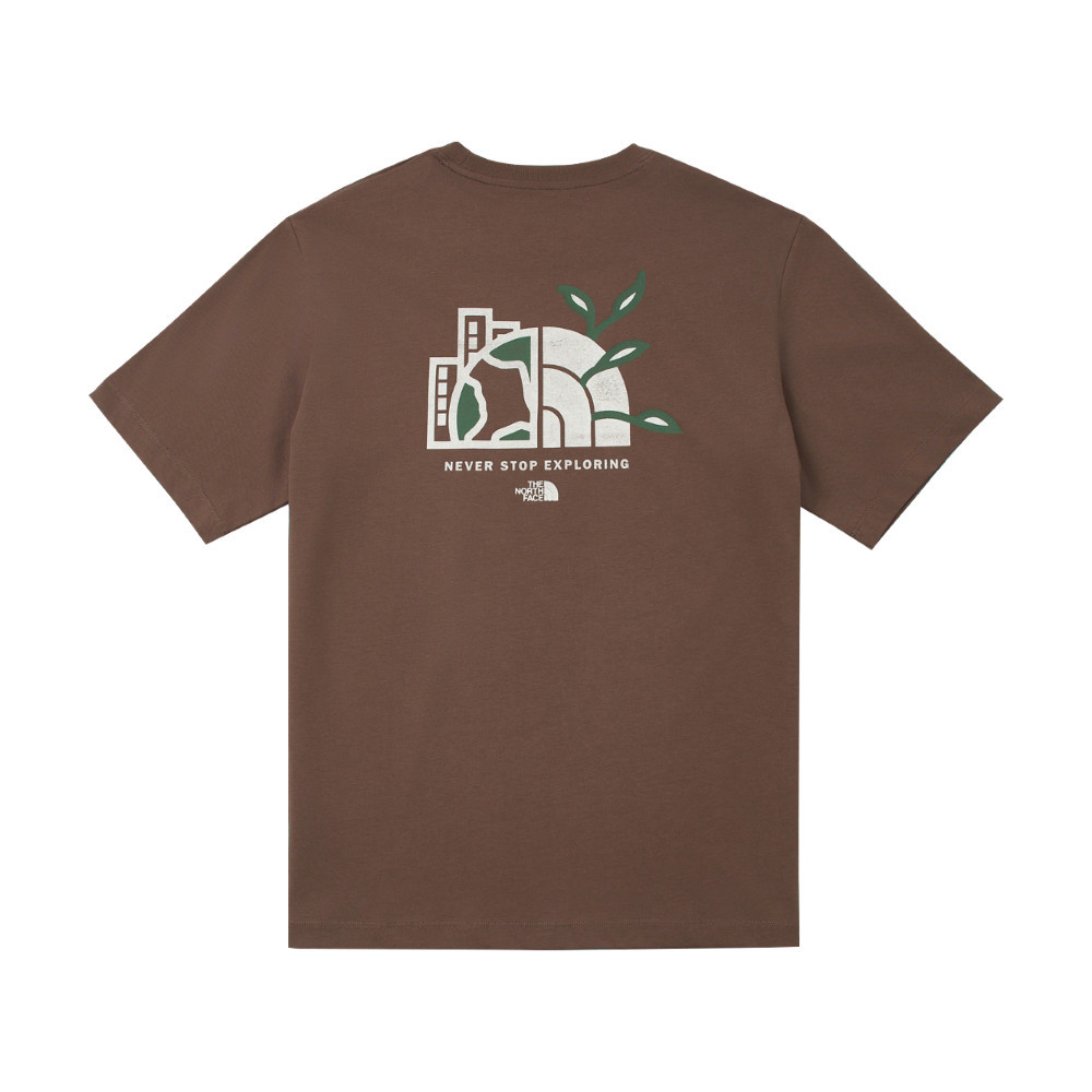 【10/25 12點週末限定】The North Face北面男女款棕色純棉舒適透氣短袖T恤｜8DEU1OI