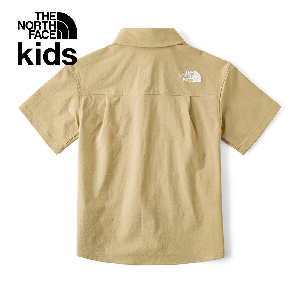 The North Face北面兒童卡其色吸濕排汗短袖襯衫｜87Z8LK5