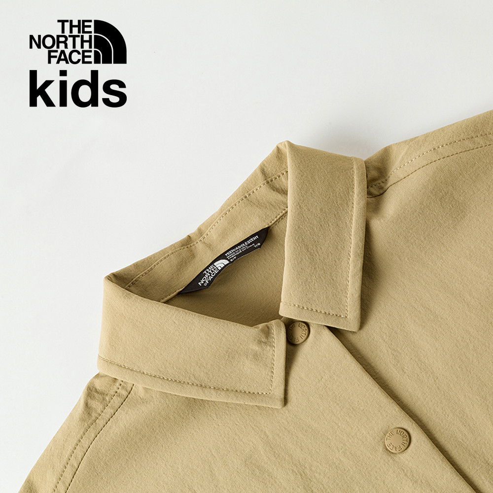 The North Face北面兒童卡其色吸濕排汗短袖襯衫｜87Z8LK5