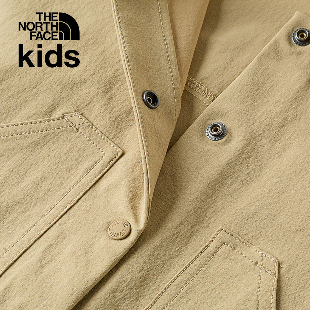 The North Face北面兒童卡其色吸濕排汗短袖襯衫｜87Z8LK5
