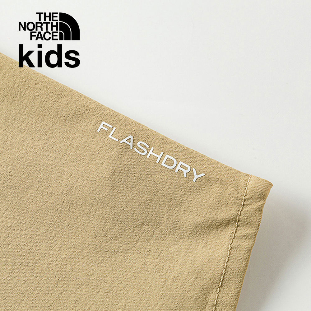 The North Face北面兒童卡其色吸濕排汗短袖襯衫｜87Z8LK5