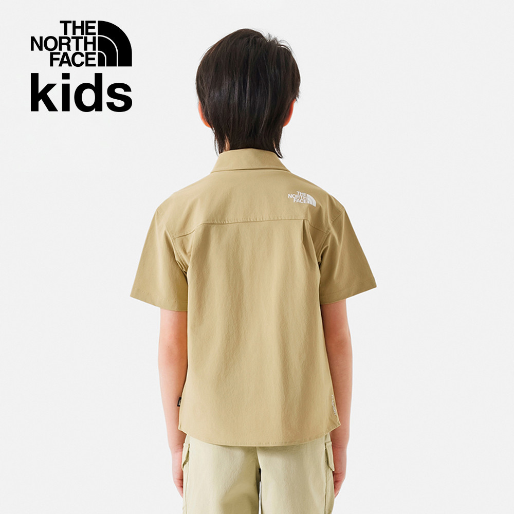 The North Face北面兒童卡其色吸濕排汗短袖襯衫｜87Z8LK5