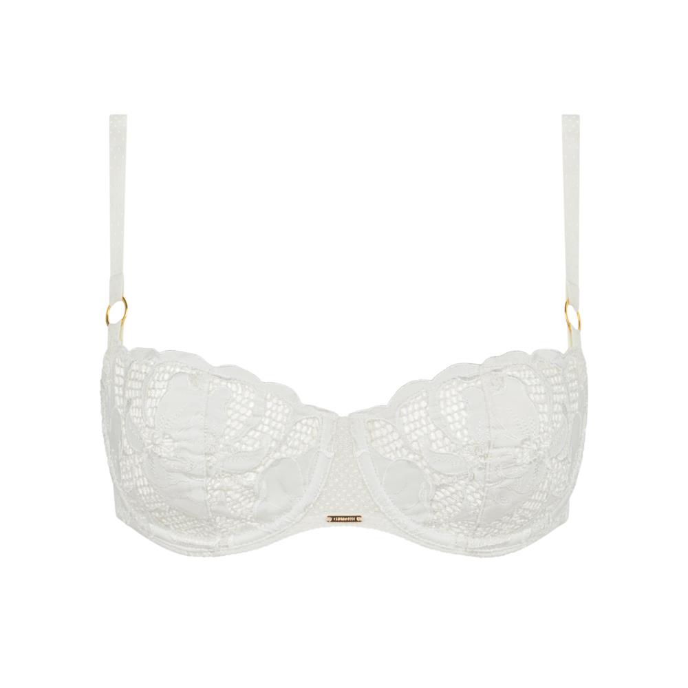【Chantelle】1/2網紗無襯內衣>BCD>綢緞白(12Q50_A32)【Fleurs Signature】
