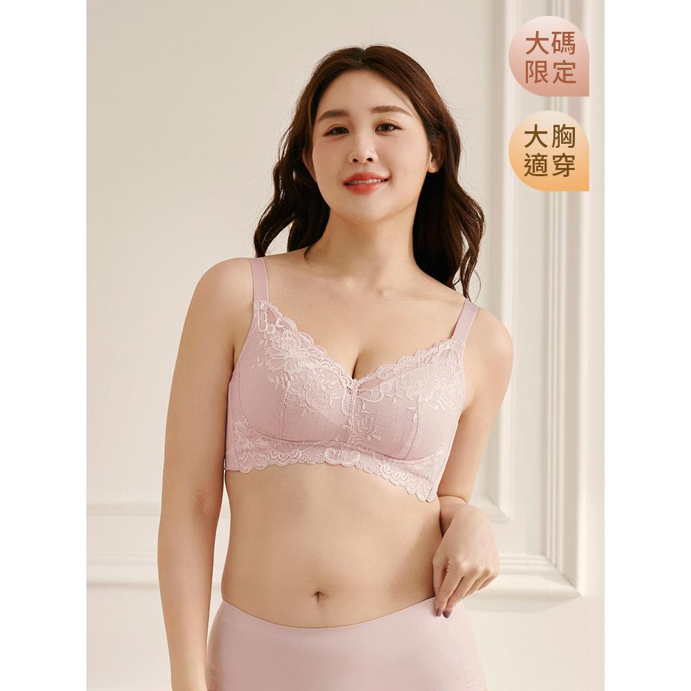 浪漫蕾絲無鋼圈輕薄內衣(XL-3L)