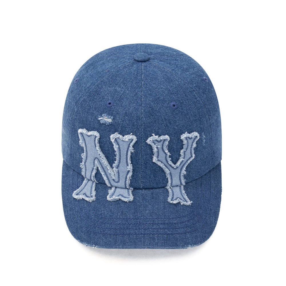 MLB 可調式牛仔丹寧軟頂棒球帽 紐約洋基隊 (3ACPD045N-50INS)