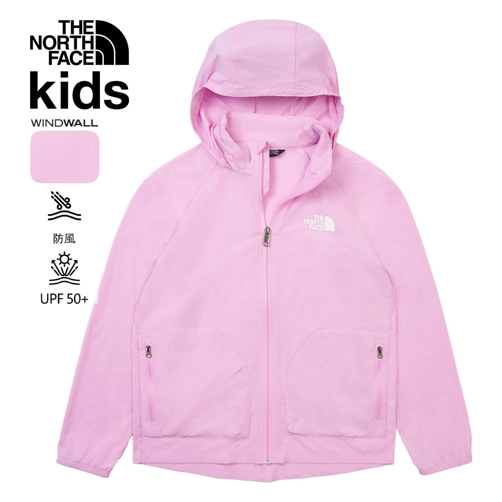 The North Face北面兒童粉紅色UPF防曬防風外套｜87Z76FI