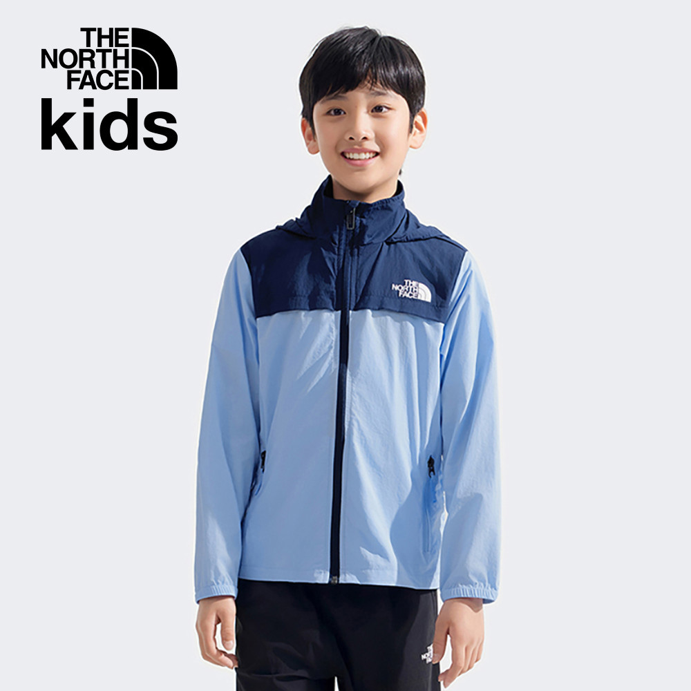 The North Face北面兒童藍色UPF防曬防風外套｜87ZEA0O